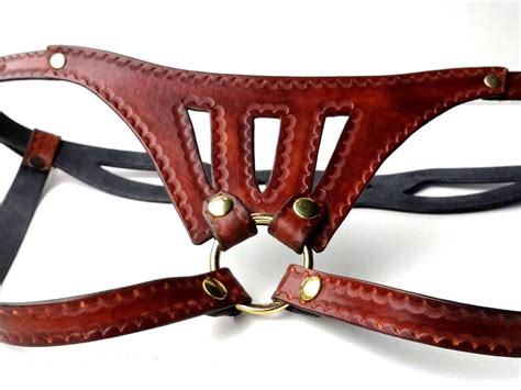 Sale Leather Strap On Harness Harness Sex Toy Bondage Etsy