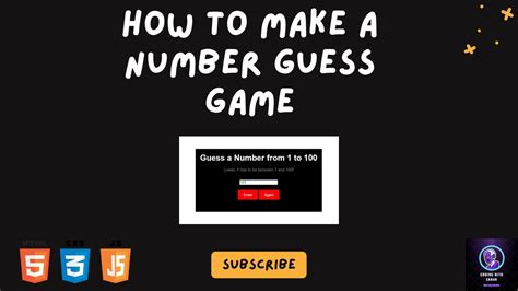 How To Make A Number Guessing Game With HTML CSS JavaScript JavaScript Tutorial YouTube