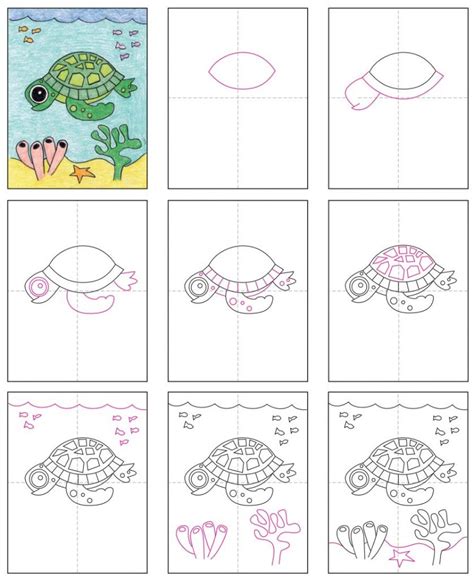 Easy How To Draw A Turtle Tutorial And Turtle Coloring Page Turtle