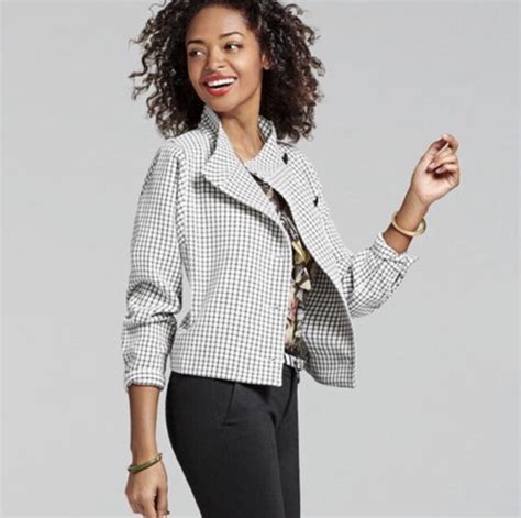 Cabi Osaka Nights Womens Jacket Windowpane 3173 Blazer Xs Black White Checker Ebay