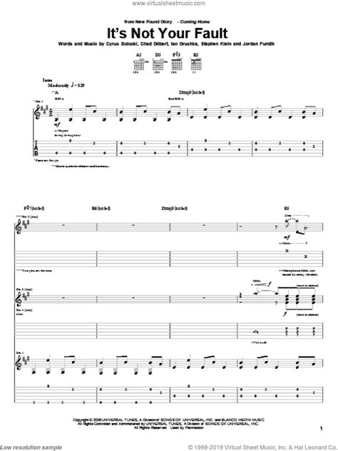 Its Not Your Fault Sheet Music For Guitar Tablature Pdf