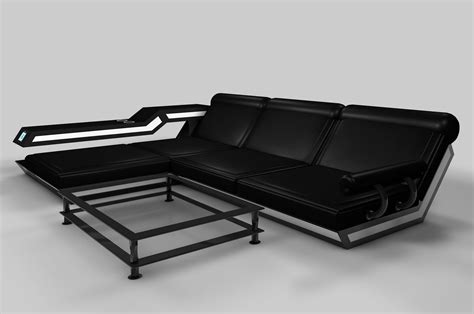 Ultra Modern Futuristic Couch Isometric Street Neon Design Building