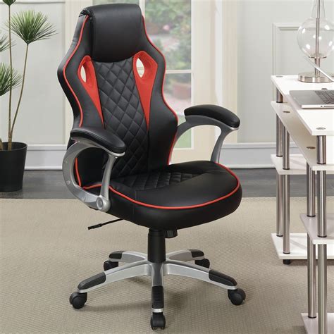 Coaster Office Chairs Computer Chair With Red Accents Dream Home