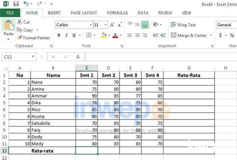 Cara Cepat Menghitung Nilai Rata Rata Di Microsoft Excel Inwepo