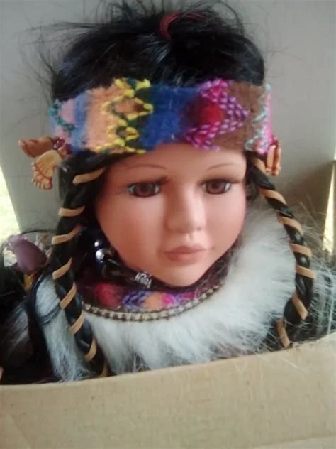 cathay collection native american indian porcelain doll 16” w coa 20 00 picclick