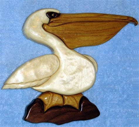 Pelican Large Or Small Pelican Art Intarsia Wood Art