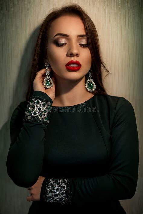 Portrait Of Glamour Girl With Bright Makeup Stock Photo Image Of