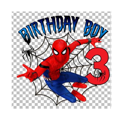 Spiderman 3rd Birthday Digital PNG File No Name Instant | Etsy