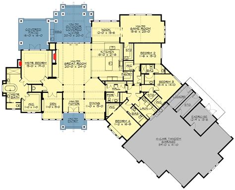 Amazing One Level Craftsman House Plan 23568jd Architectural