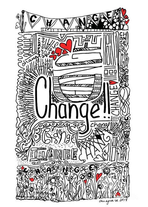 Change Motivational Drawing By Patricia Awapara Word Art Drawings