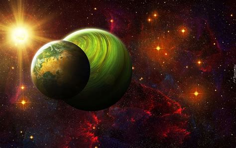 Planety I Słońce W Kosmosie W Grafice 3d