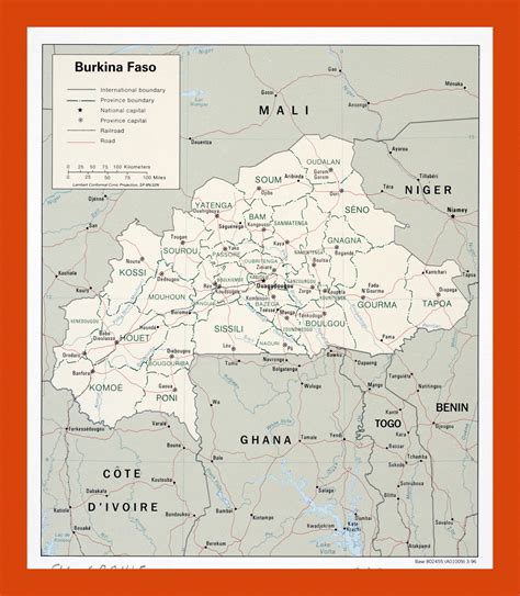 Political And Administrative Map Of Burkina Faso 1996 Maps Of
