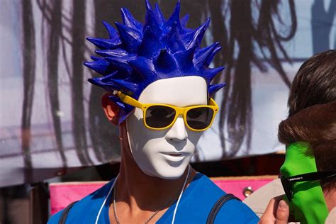 Spiky hired yello guy cart00n / top 15 best blonde. Techno guy with white mask and blue spiky hair | Zurich Stre… | Flickr