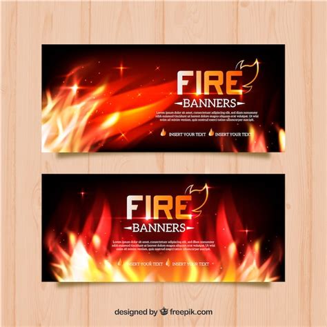 Free Vector Realistic Fire Banner