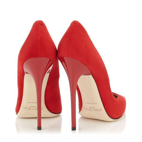 Jimmy Choo Cosmic Glitter Finish Leather Pumps In Red Lyst