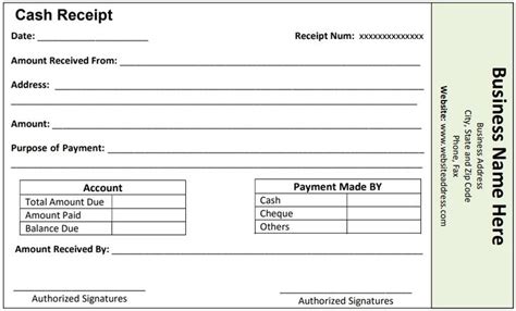 Printable Payment Receipt Tutoreorg Master Of Documents Free 40