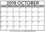 October 2019 calendar | free blank printable templates