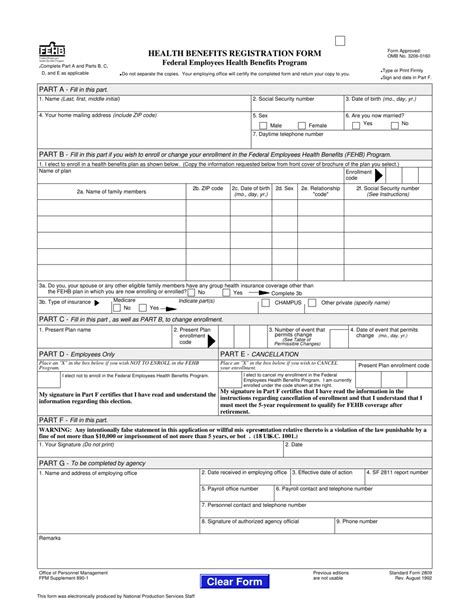 Opm Form Sf 2809 Fillable Printable Forms Free Online