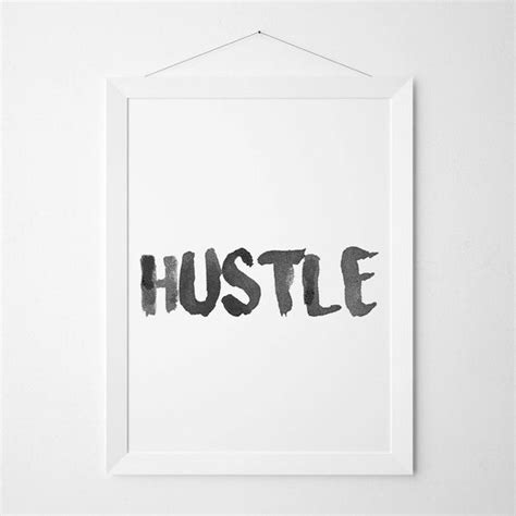 Hustle Print Hustle Poster Minimalist Decor Wall Art