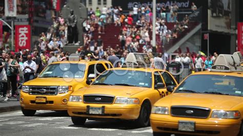 Yellow Cabs Car Traffic In New York City Stock Footagecartraffic