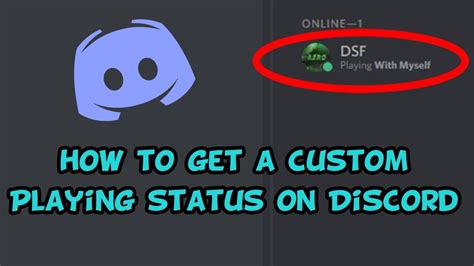 How To Set A Custom Playing Status On Discord Youtube