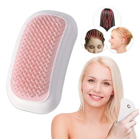 electric head massager vibration brush silicone massage comb tickle anxiety physiotherapy