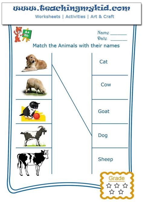 Worksheets For Kids In This Worksheet Children Will Match Domestic