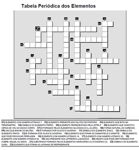 Cruzadinha De Quimica Com Respostas