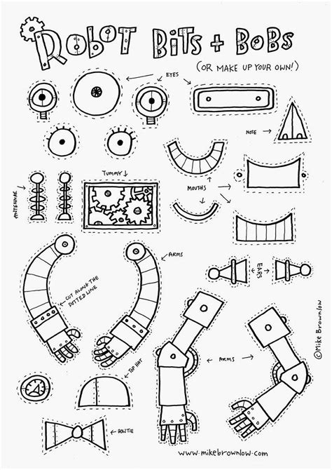 Robot Bits Robots Drawing Art Classroom Art Lessons