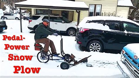 Bicycle Powered Snow Plow Youtube