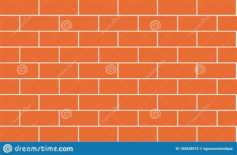 Background With Orange Brick Wall Texture Stock Vector Illustration