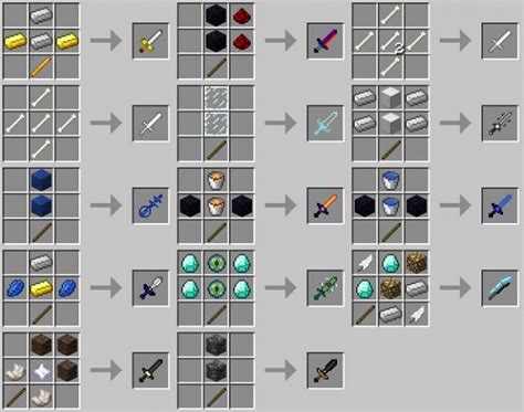 Minecraft Weapons Mod Recipes