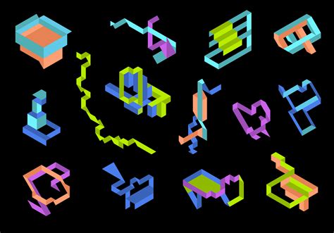 Playful Geometry. 42 vector isometric shapes (161142) | Illustrations ...
