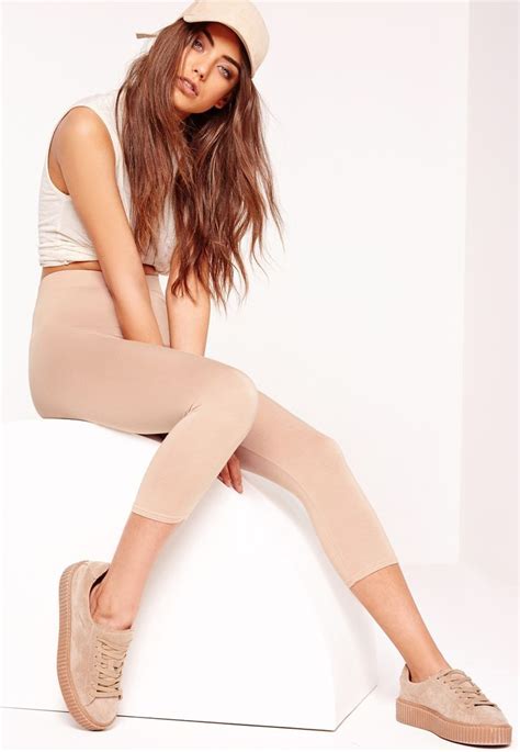 Missguided Cropped Leggings Nude Nude Leggings Outfits With