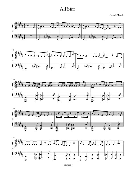 Keep practicing all these, and in time, you'll. All Star Sheet music for Piano | Download free in PDF or MIDI | Musescore.com