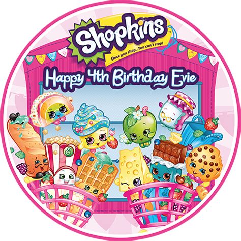 Shopkins Sweet Tops Personalised Edible Cake Toppers And Cupcake