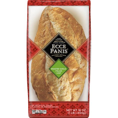 Ecce Panis® Stone Baked Roasted Garlic Italian Loaf Bread 16 Oz Bag
