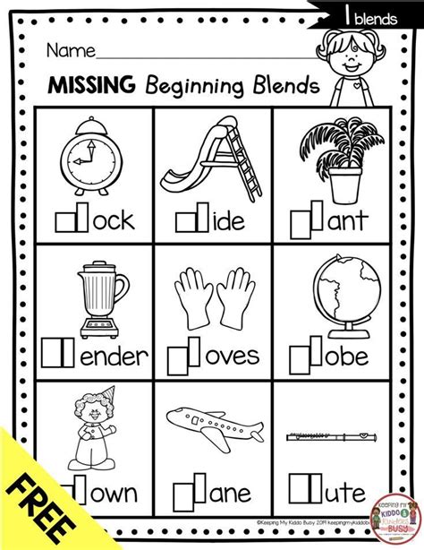 Free Consonant Blends Worksheets And Literacy Centers Hands On