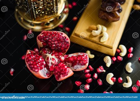 Islamic Greeting Eid Mubarak Cards For Muslim Holidays Fruits Dates