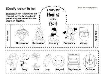 I Know The Months Of The Year Headbands By Thehipsterhandouts TPT