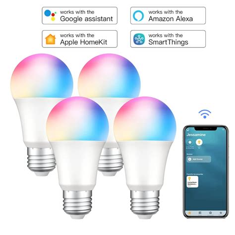 4 Pack Smart Led Light Bulbs Works With Apple Homekitsiri Alexa