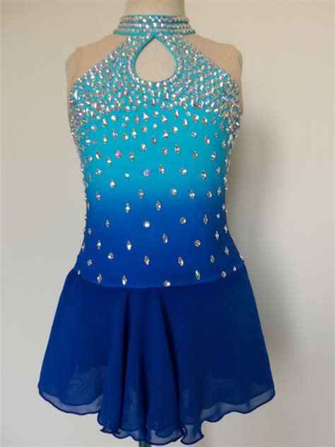 Buy Blue Figure Skating Dresses Women Competition Ice