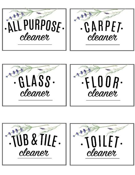 Free Printable Cleaning Product Labels
