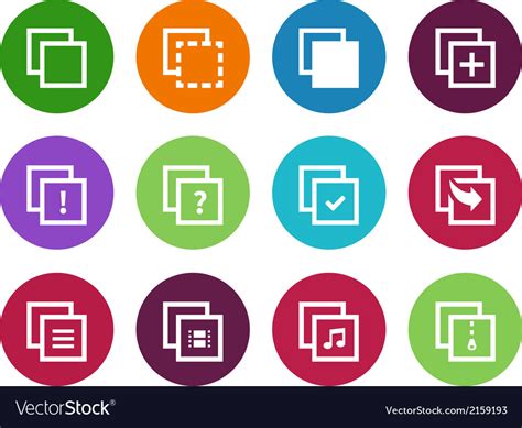Copy Paste Circle Icons For Apps Web Pages Vector Image