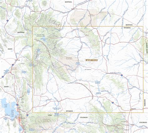 Map Of Us Wyoming Topographic Map Of Usa With States
