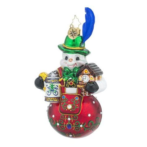 Christopher Radko Bavarian Frost Destination Snowman Christmas Ornament