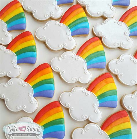 Rainbow Cookies Decorated Sugar Cookies Iced Sugar Cookies Royal