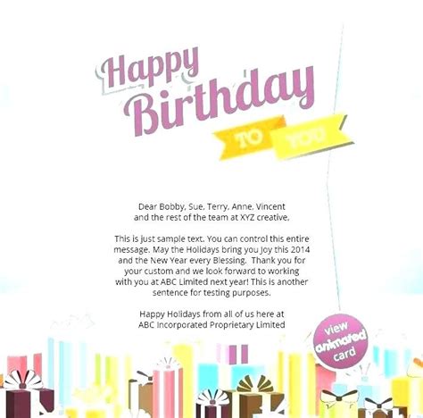 Birthday Announcement Email Template