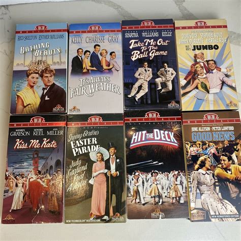 Mgm Musicals Vhs Lot Of 8 Movies Easter Parade Hit The Deck Bathing