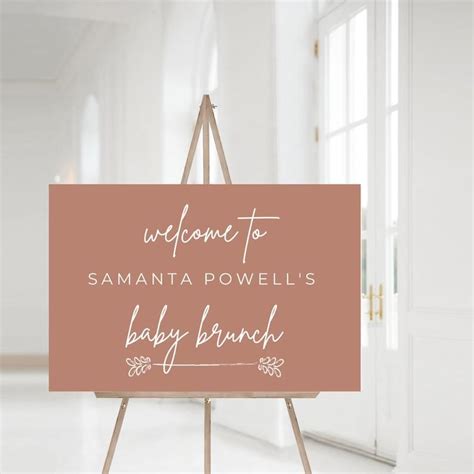 Editable Baby Brunch Welcome Sign Canva Baby Shower Welcome Etsy